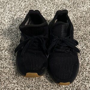 adidas Kids Black Sneakers with Brown Accents